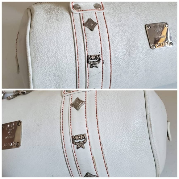 MCM white Rolled Leather Boston Bag - Picture 14 of 14